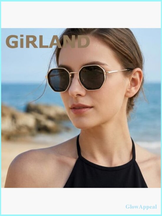 Retro Metal Frame UV400 Protection Fashion Polygon Sunglasses Women main image 4